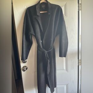 Faux Leather Black Coat